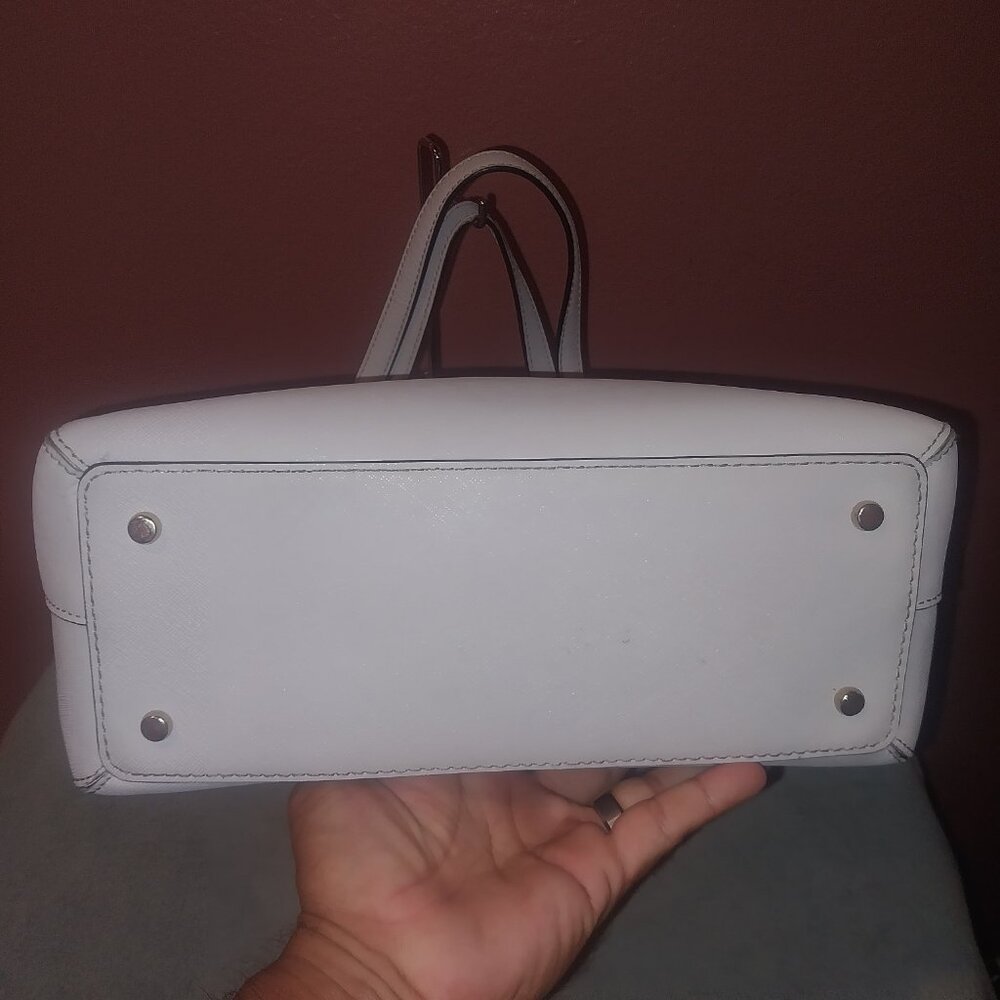 KATE SPADE 2WAY LIGHT GREY LEATHER CROSSBODY/ HAND BAG - Picture 8 of 15